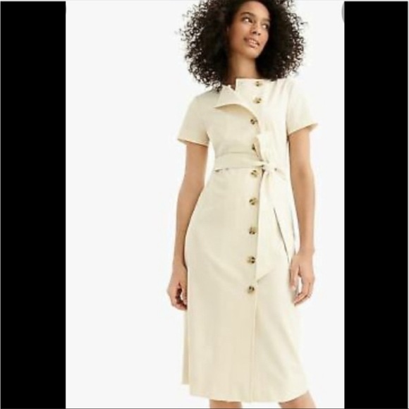 J Crew Short Sleeve Italian Trench Dress - Picture 5 of 8